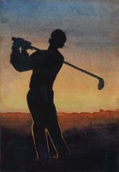 07 Golfer at Sunset